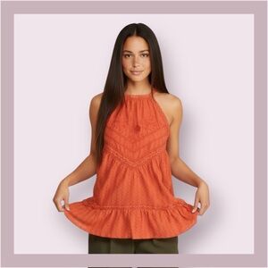 Free People Elisa Paprika Lace Tunic